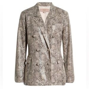 Blank NYC Women’s Size M Blazer Snakeskin Print Double Breasted